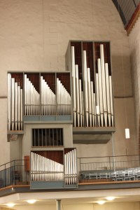 Pretty little asymmetrical organ in a small evangelical church in Erfurt