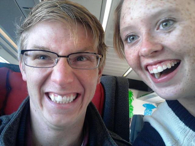 Winner winner chicken dinner! These fools are smiling because they caught a train to Copenhagen despite hangovers and 5 hours of sleep.