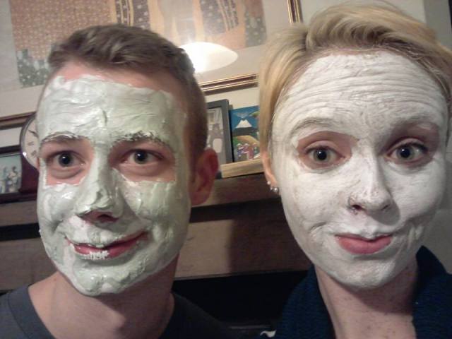 One evening Edwin and I decided to try out one of my presents - face masks! It was pretty fun. Awkward smiles due to the fact it was hard to move our faces.