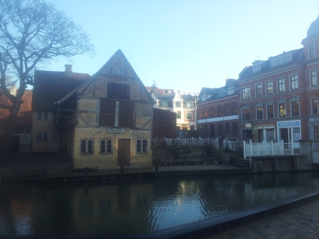 A part of the canal runs through Den Gamle By. Sometimes there are geese.
