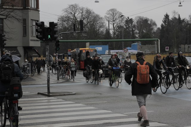 Rush hour in Copenhagen. Cycling is a popular form of commuting in the capital - it's definitely the cheapest option, and sometimes the fastest as well.