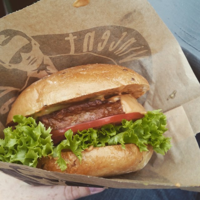 Here is a vegan hamburger I got from a food truck downtown. It was extremely difficult for me to find vegetarian food in Denmark - here it's just a given.