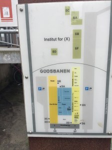 Map of the former Institute for X at Godsbanen in Aarhus, Denmark