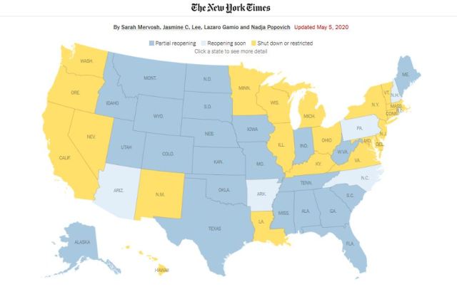 which states are reopening may 6 2020